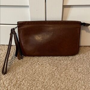 Rough & Tumble Saddle Brown Leather Clutch Wristlet EDC Wallet